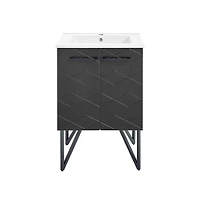 Swiss Madison Annecy 24" Freestanding Bathroom Vanity in Phantom Black with Sink Top