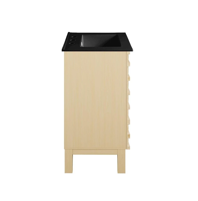 Swiss Madison Cascade in. Natural oak Bathroom Vanity With Black