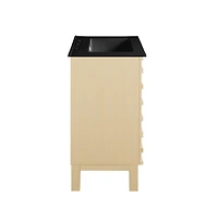 Swiss Madison Cascade in. Natural oak Bathroom Vanity With Black