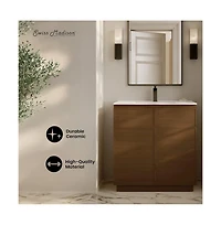 Swiss Madison St. Tropez 36" Freestanding Bathroom Vanity in Oak with Sink Top