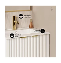 Swiss Madison Bastille 24" Freestanding Bathroom Vanity in White with Sink Top