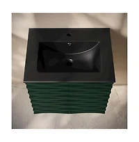 Swiss Madison Cascade 24" Wall-Mounted Bathroom Vanity in Oak with Sink Top