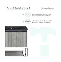 Swiss MadisonMarseille 36 in. Gray Bathroom Vanity With Black, 3-Hole Ceramic Sink Top