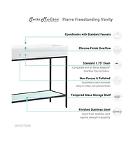Swiss Madison 40 Single, Freestanding, Open Shelf, Matte Black Metal Frame Bathroom Vanity