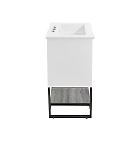 Swiss Madison Marseille 24 in. Gray Oak Bathroom Vanity With White, 3-Hole Ceramic Sink Top