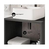 Swiss Madison Concorde 24'' Wall-Hung Vanity In Black