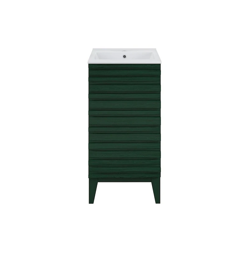 Swiss MadisonCascade 18" Freestanding Bathroom Vanity in Green Oak with Sink Top