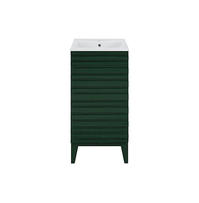 Swiss MadisonCascade 18" Freestanding Bathroom Vanity in Green Oak with Sink Top