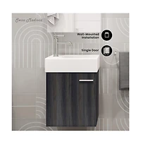 Colmer 18 Single, Black Walnut, One Cabinet, Bathroom Vanity