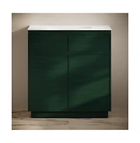 Swiss Madison36" Freestanding Bathroom Vanity in Green Oak with 3-Hole Widespread Sink Top