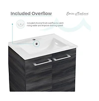 Swiss Madison Annecy 24" Freestanding Bathroom Vanity in Black Walnut with Sink Top