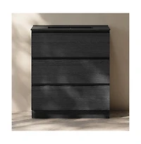 Swiss Madison Liberte 30" Freestanding Bathroom Vanity in Black Oak with Black Sink Top