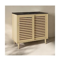 Swiss MadisonDelice 36" Freestanding Bathroom Vanity, Black 3-Hole Widespread Sink Top