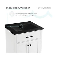 Swiss MadisonBurdon 24 in. Brown Bathroom Vanity With Black Ceramic Sink Top