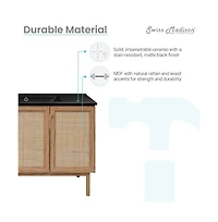 Swiss Madison Classe 48" Freestanding Bathroom Vanity in Golden Oak with Sink Top