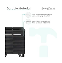Swiss Madison Annecy 24 in. Black Walnut Bathroom Vanity With Black Ceramic Sink Top
