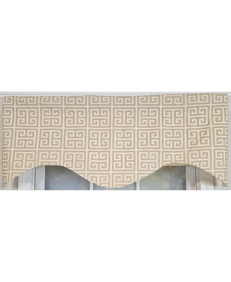 Rlf Home 100% Cotton Tower Cornice With Poly/Cotton Ivory lining Rod Pocket Valance 50" x 17" Gray