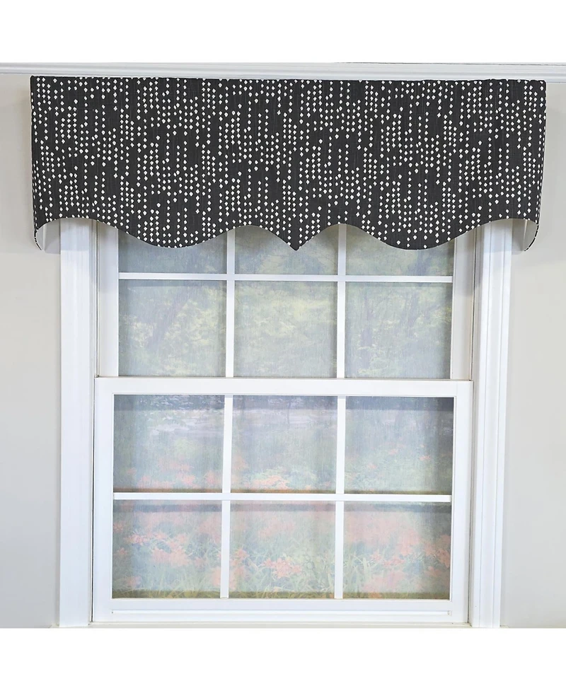Rlf Home 100% Cotton Rainfall Regal With Poly/Cotton Ivory lining Rod Pocket Valance 50" x 16" Silver