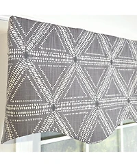Rlf Home 100% Cotton Zircon Regal With Poly/Cotton Ivory lining Rod Pocket Valance 50" x 16" Gray
