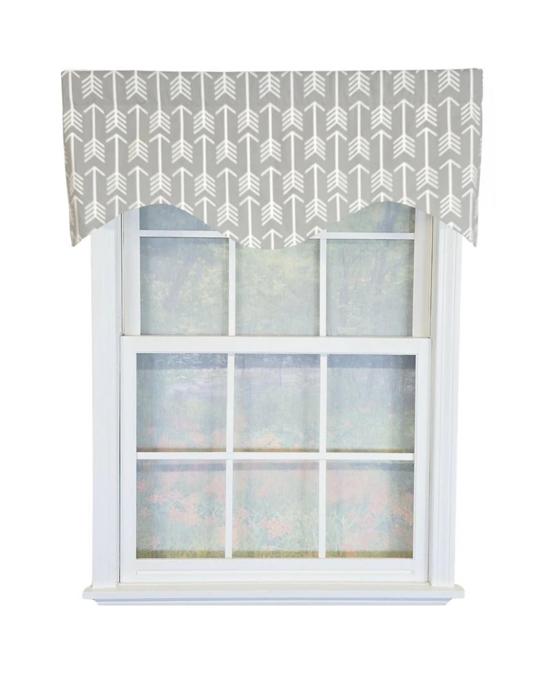 Rlf Home 100% Cotton Native Cornice With Poly/Cotton Ivory lining Rod Pocket Valance 50" x 17" Sil