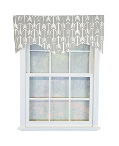 Rlf Home 100% Cotton Native Cornice With Poly/Cotton Ivory lining Rod Pocket Valance 50" x 17" Sil
