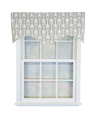 Rlf Home 100% Cotton Native Cornice With Poly/Cotton Ivory lining Rod Pocket Valance 50" x 17" Sil