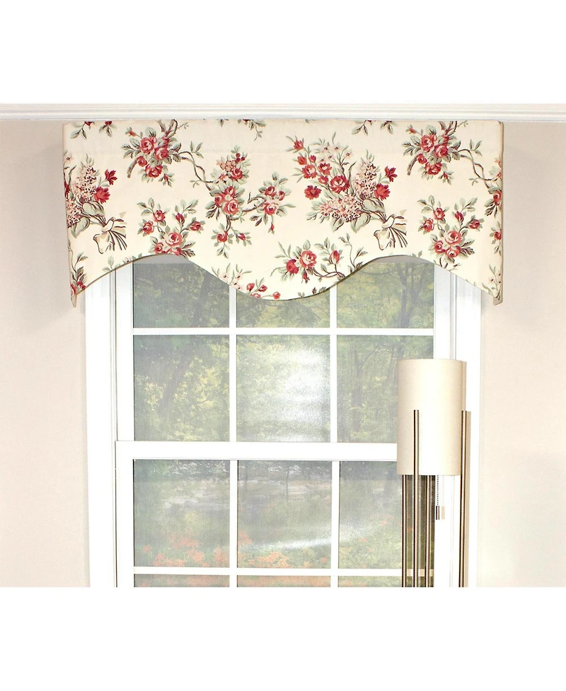 Rlf Home Dewillow Cornice 100% Cotton with Fully Lined 3" Rod Pocket Valnance for Windows 50" x 17" Natural