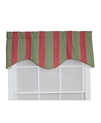 Rlf Home Parlor Stripe Cornice Window Treatment Valance Fits up to 48"W 3" Rod Pocket 50" x 17" Watermelon