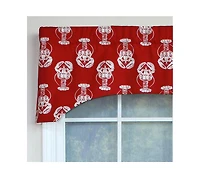 Rlf Home Claws Arch 100% Cotton with Fully Lined 3" Rod Pocket Valnance for Windows 50" x 17" Red