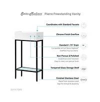 Swiss Madison Pierre 19.5 Single, Freestanding, Open Shelf, Matte Black Frame Bathroom Vanity