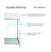 Swiss Madison Pierre 40 Single, Freestanding, Open Shelf, Chrome Metal Frame Bathroom Vanity