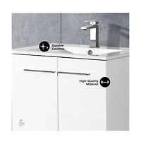 Swiss Madison Annecy 24"; Freestanding Bathroom Vanity in White with Sink Top