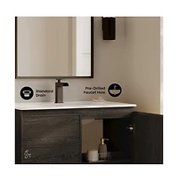 Swiss Madison St. Tropez 36" Freestanding Bathroom Vanity in Black Oak with Sink Top