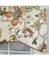 Rlf Home 100% Cotton Zanzibar Cornice With Poly/Cotton lining Rod Pocket Valance 50" x 17" Orange