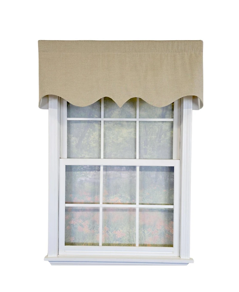 Rlf Home 100% Cotton Basket Weave Regal Poly/Cotton Ivory lining Rod Pocket Valance 50" x 15" Khaki
