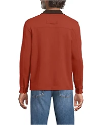 Lands' End Men's Long Sleeve Corduroy Collar Bedford Rib Quarter Zip
