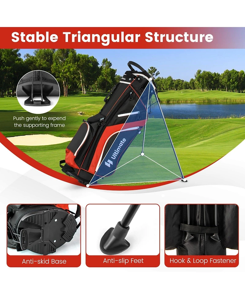 Lightweight Golf Stand Bag with 14 Way Top Dividers and 6 Pockets