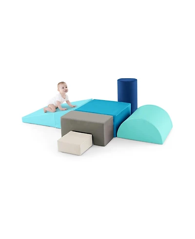 6 Pieces Foam Climbing Blocks Indoor Climb and Crawl Activity Playset with Rectangles