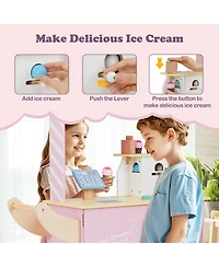 Kids Ice Cream Truck Pretend Play Set for Toddlers with Vending Machine
