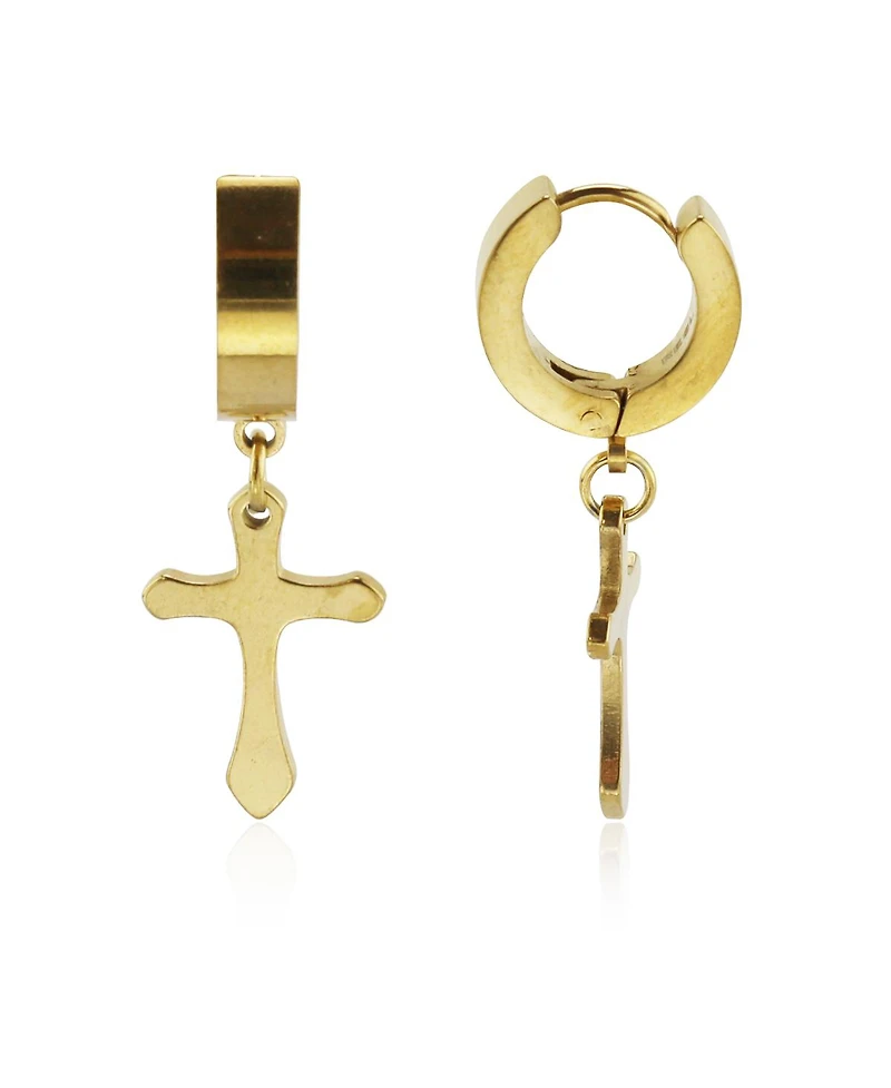 18K Gold Plated Stainless Steel Cross Dangle