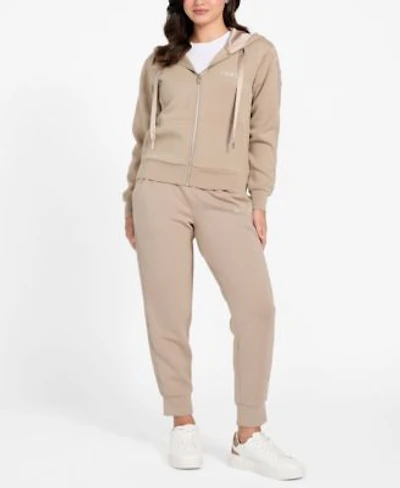 Guess Womens Hooded Scuba Sweatshirt Victoire Side Lace Detail Embellished Joggers