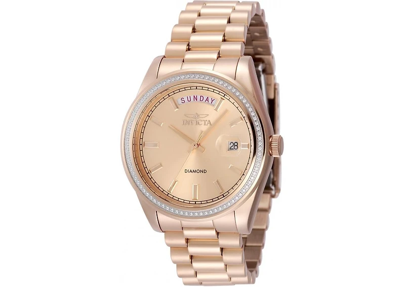 Invicta Women's 48766 Elite Diamond Quartz 3 Hand Rose Gold