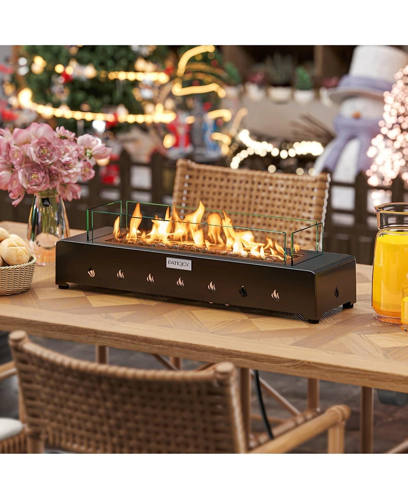 Portable Mini Fireplace with Wind Guard and Stainless Steel Burner