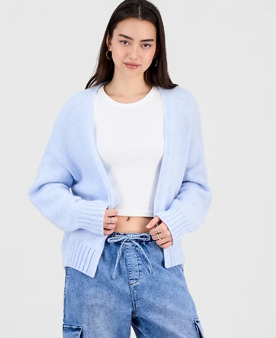 Hippie Rose Juniors' Open-Front Cozy Cardigan