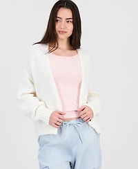 Hippie Rose Juniors' Open-Front Cozy Cardigan