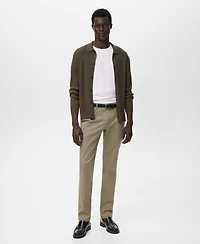 Mango Men's Ribbed Knit Cardigan