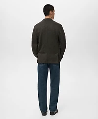 Mango Men's Slim-Fit Micro-Check Jacket