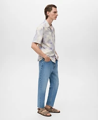 Mango Men's Printed Bowling Shirt