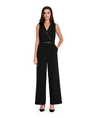 Tahari Asl Women's Halter Sleeveless Tuxedo Jumpsuit