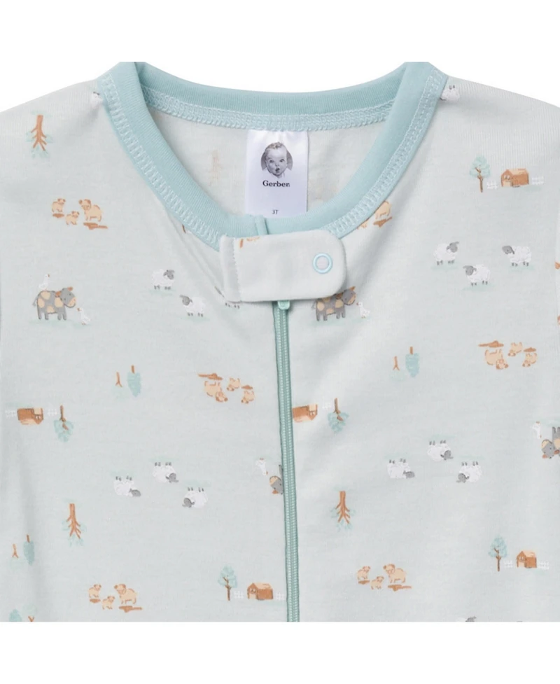 Gerber Toddler Boys Snug Fit Footed Pajamas, 2-Pack